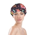 thumbnail image 2 of Donut Print No.9017 Shower Cap, Reusable Bath Hair Hat for all Hair Lengths Hair Cover with Elastic Band Double Waterproof Layers Bathing Hat, 2 of 5