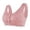 Pink, variant on Women's Leaf Print Adjustable Strap No Steel Ring Comfortable Front Open Cup Bra Bras for Women Push Up Bra Comfort Tshirt Bralettes, Size 44/100BC