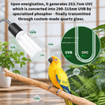 Revolving Yellow Light Yellow 360° Rotating Clip Bird Lamp Holder with 2.4% UVB Bulbs for ...