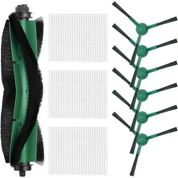 Replacement Parts Accessories Compatible with iRobot Roomba 105 Vac, Q0120, Y0110, Y0140, Q0520, Q011, 105 Combo Robot Vacuum, 1 Roller Brush, 3 Hepa Filters, 6 Side Brushes