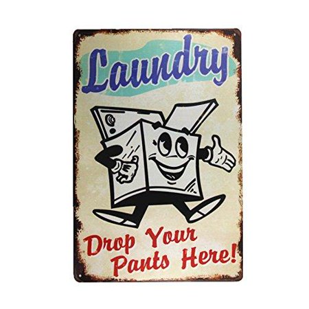 Dl Laundry Drop Your Pants Here Metal Sign Vintage Garage Wall