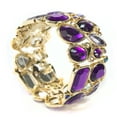 thumbnail image 4 of Purple Crystal Stretch Bracelet - Chunky Statement Jewelry with Iridescent Stones Bracelet Gold, 4 of 7