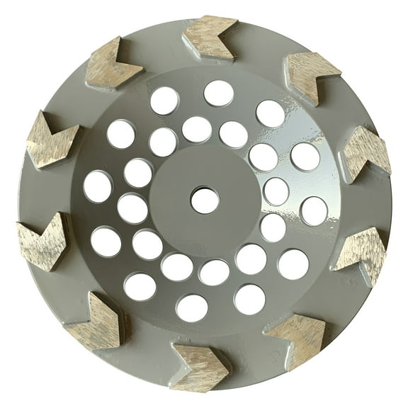 7'' 5/8-11 180mm Arrow Segment Garage Grinder Disk for Epoxy Coatings/Vinyl/Mastic Paintings/Stone Floor Aggressive Cup Wheel Masonry Tools fix Raised Concrete Angle Grinder Grinding Disk, Grey
