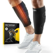 CAMBIVO 2 Pack Adjustable Calf Braces for Men and Women, Shin Splints Support Leg Sleeves for Pain Relief, Swelling, Black XL