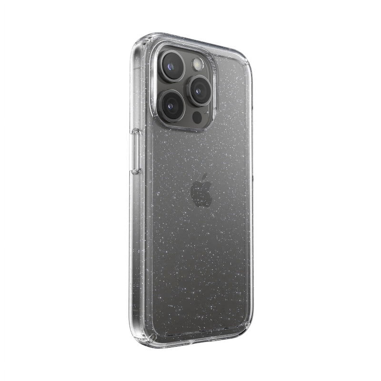 Speck Gemshell with Glitter Case for iPhone 15 Pro in Clear and Platinum Glitter