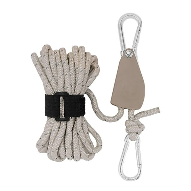 Colgador de cuerda con trinquete perfecl para acampada L y marrón
