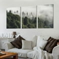 thumbnail image 2 of ONETECH Misty Forest Wall Art Green Nature Mountain Landscape Wall Decor for Living Room Nordic Foggy Pine Tree Scenic Canvas Prints Picture Painting Artwork 12''x16''X3 Panels, 2 of 4