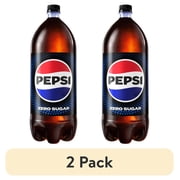 (2 pack) Pepsi Cola Zero Sugar Soda Pop, 2 Liter Size Bottle