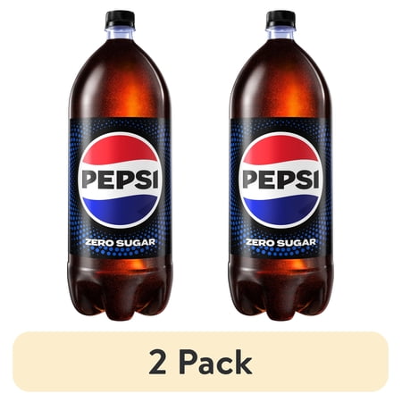 (2 pack) Pepsi Cola Zero Sugar Soda Pop, 2 Liter Size Bottle