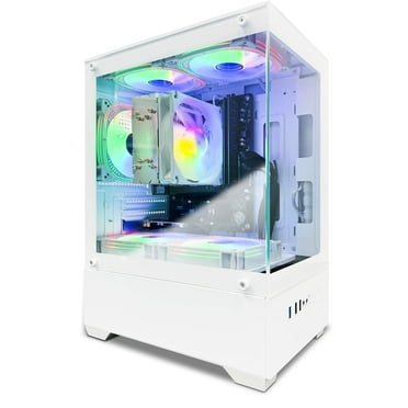 Suevery AMD Ryzen 7 5700X Gaming PC with B450 Motherboard, 32GB RAM, 1TB NVMe SSD, NVIDIA RTX 4060 8GB, WiFi 6, and RGB Lighting