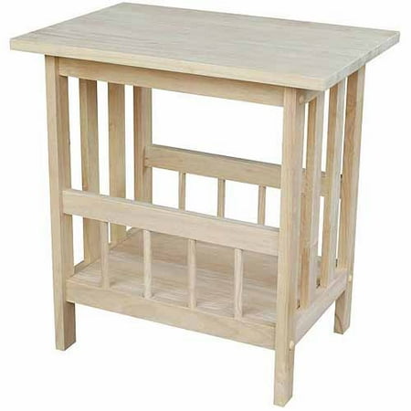 Mission Style Side Table - International Concepts 9836 Mission Magazine End Table, Ready To Finish