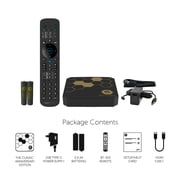 BuzzTV Classic Anniversary Edition Streaming Media Player with T-350 Voice Remote, USB-C Port, Amlogic Quad Core Processor, and 4GB RAM (Gloss Black and Gold)