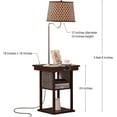 thumbnail image 3 of Madison Side Table with Lamp Combo with LED Bulb, Desk Lamp with USB Port, Bedside Reading Lamp, Modern End Table with Floor Lamp for Bedroom, Living Room, Office - Havana Brown, 3 of 8