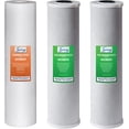 thumbnail image 1 of iSpring F3WGB32B - Paquete de filtro para agua de repuesto para toda la casa de 3 etapas , 4.5 x 20 pulgadas, cartuchos de sedimento y bloque de carbón, reduce hasta el 99 % de cloro, blanco, 1 of 5