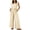 Beige, variant on Women's Ruffle Sleeve Wide Leg Jumpsuit Casual Smocked Waist Pocket Romper