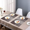 thumbnail image 5 of Placemats Set of 4 for Dining Table, Table Placemats, Rectangular Vinyl, PVC, 18x12 Inches - Brown, 5 of 7