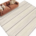 thumbnail image 2 of Area Rug for Living Room, Beige Wood Grain Non-Slip Indoor Large Carpet for Bedroom/Dining Room, Rustic Retro Wooden Plank Farmhouse Washable Low-Profile Rectangle Floor Runner Rugs - 5 x 8 Ft, 2 of 7