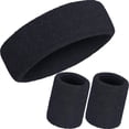 thumbnail image 4 of Juego de 6 bandas para el sudor a rayas, incluye 2 bandas deportivas para la cabeza y 4 muñequeras Bandas para el sudor Juego de bandas para el sudor a rayas coloridas para hombres y mujeres Fokelyi WRLF-473-1, 4 of 7