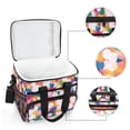 thumbnail image 6 of FORMRS Insulated Cooler Bag 24 Cans Capacity Soft Leakproof Lunch Box with Side Pockets, White Colorful Circles, 6 of 7