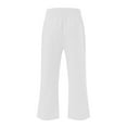 thumbnail image 5 of Pantalons Capri Décontractés pour Femmes Jambe Droite Taille Élastique avec Poches, 5 of 5
