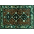 thumbnail image 1 of Ahgly Company Machine Washable Indoor Rectangle Persian Turquoise Blue Traditional Area Rugs, 3' x 5', 1 of 4