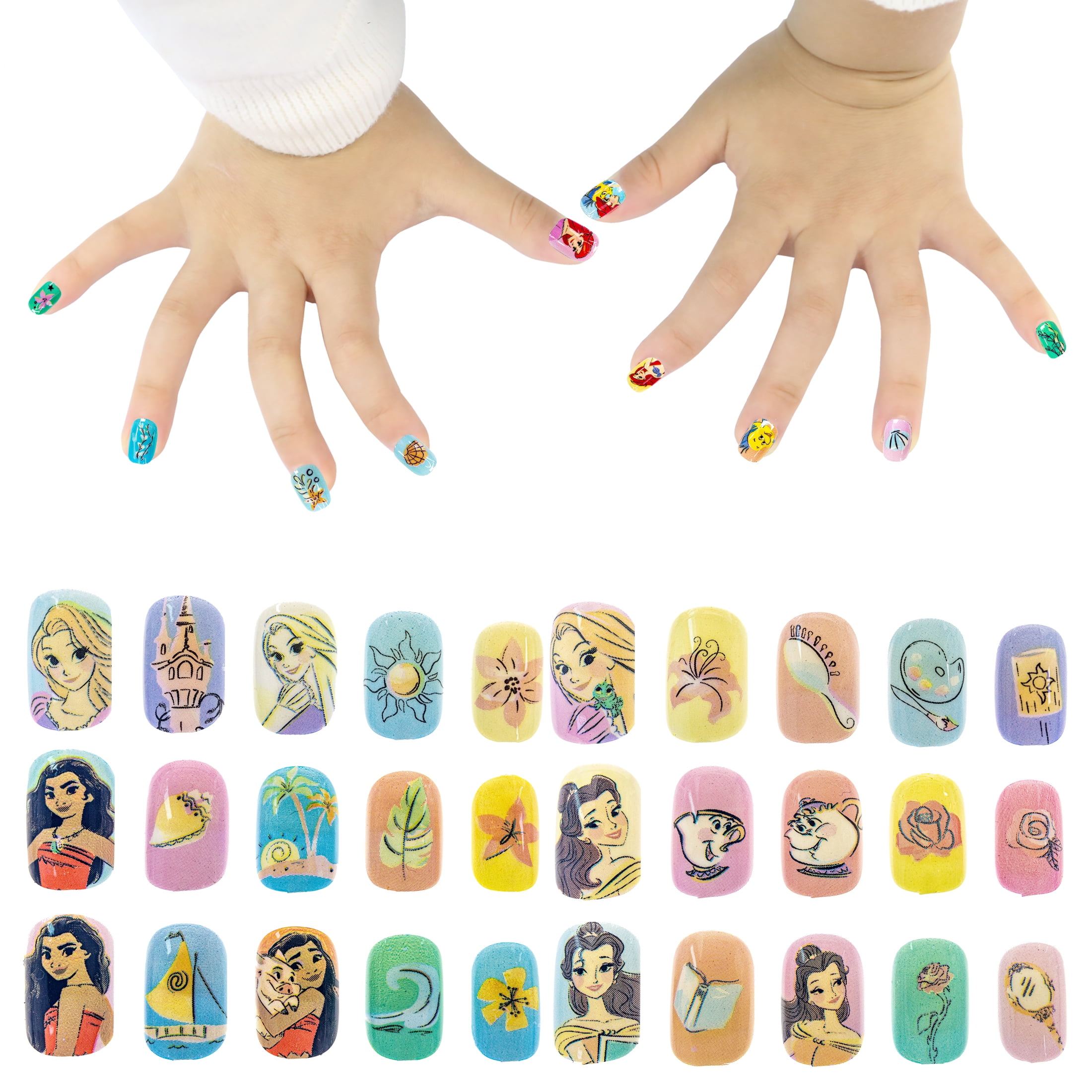 Disney Princess 40 Piece Press-On Nails, for Child Ages 6+, Product Height 6.25 Inches