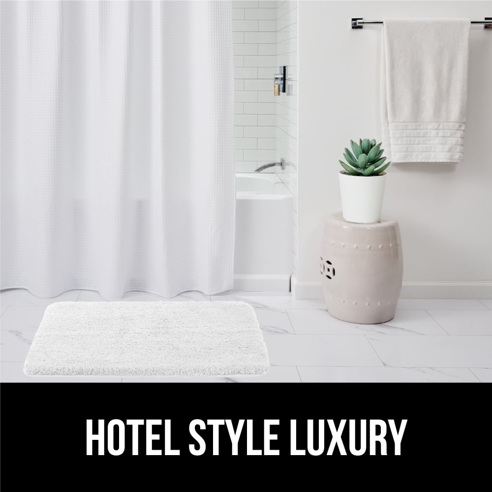 GORILLA GRIP Waffle Shower Curtain, Thick Weighted Fabric, Wrinkle and Rust Resistant, Classic Hotel Quality Design, Machine Wash, 72x72 White