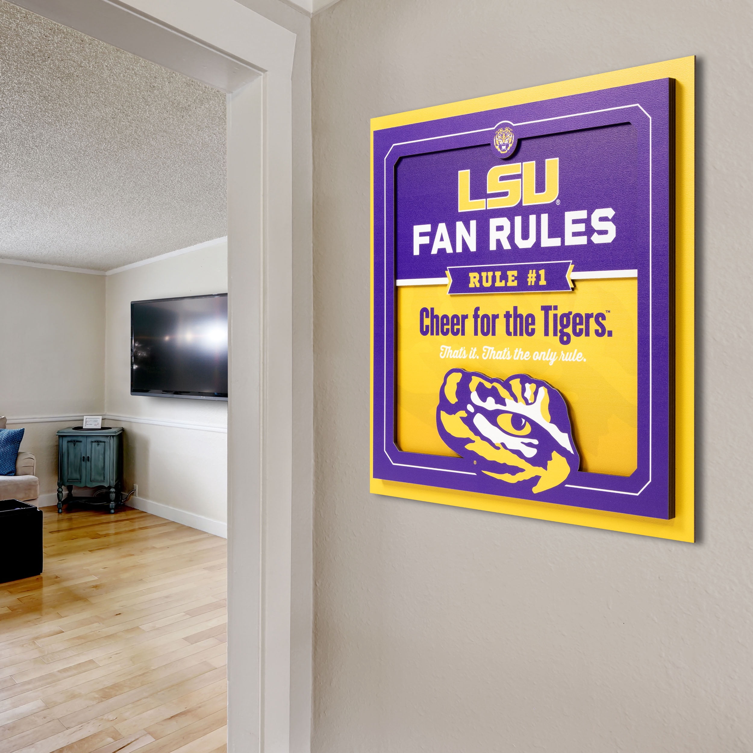YouTheFan NCAA LSU Tigers Fan Rules 3D Wall Art