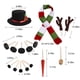 thumbnail image 3 of Conjunto de Disfraz de Muñeco de Nieve Navideño, con Botones de Madera, Pipa, Gorro y Bufanda. Talla Grande. Incluye Bufanda Roja, Verde y Blanca (16 Piezas)., 3 of 7