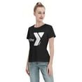 thumbnail image 4 of YMCA Women's Athletic T Shirts Fashion Running Gym Workout Short Sleeve Tee Shirts for Women Black XX-Large, 4 of 5