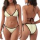 thumbnail image 3 of Disketp Lemon Yellow Checkboard para Bañador de Dos Piezas para Mujer, Bikini Sexy Halter String, Conjunto de Bikini en Triángulo, 3 of 6