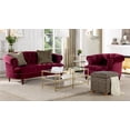 thumbnail image 3 of La Rosa 68.5" Victorian Chesterfield Loveseat Burgundy, 3 of 13