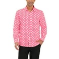 thumbnail image 1 of INSPIRE CHIC Men's Shirt Polka Dots Pattern Point Collar Long Sleeve Button Down Shirt 42 Light Pink, 1 of 6