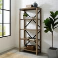 thumbnail image 2 of Pemberly Row 64" Metal X Bookcase in Rustic Oak, 2 of 4