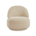 thumbnail image 6 of Hassch Upholstered Swivel Accent Chair, 360° Rotating Armless Chair with Comfy Fabric Upholstery & Sturdy Metal Frame, Living Room Lounge Chair, Beige, 6 of 8
