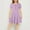 Purple, variant on BRGZLK Girls Summer Dresses Trendy Solid Color Round Neck Puff Sleeve A-Line Dress Casual Comfortable Holiday Midi Dress Blue 12-13 Years