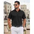 thumbnail image 3 of COOFANDY Button Down Shirt for Men Short Sleeve Casual Shirts Wrinkle-Resistant Stretch Modern Dress Shirt, 3 of 6