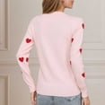 thumbnail image 5 of GUZOM Sweaters Womens Heart Pattern Crew Neck Sweater - 100% Polyester Long Sleeve, Soft Durable Pink, Valentine's Day Casual Wear, S/M/L/XL,Size XL, 5 of 5