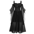 thumbnail image 2 of Patlollav Ladies Dresses,Womne Plus Size Cold Shoulder Sleeve Lace Up Halloween Dress, 2 of 5