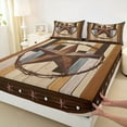 thumbnail image 3 of Manfei Boys Girls Vintage Texas Star Full Size Sheets 4-Piece,Exotic Style Breathable Bed Sheets,Western Theme Lightweight Sheet Sets,Microfiber Bedroom Decor, 3 of 7