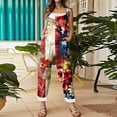 thumbnail image 5 of Spring Summer Plus Size Boho Overalls for Women Hippie Cloth Floral Printed Jumpsuits Spaghetti Strap Rompers, 5 of 6