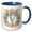Blue/White, variant on 3drose, Fancy Floral Flourish Monogram Initial V, 11oz Mug