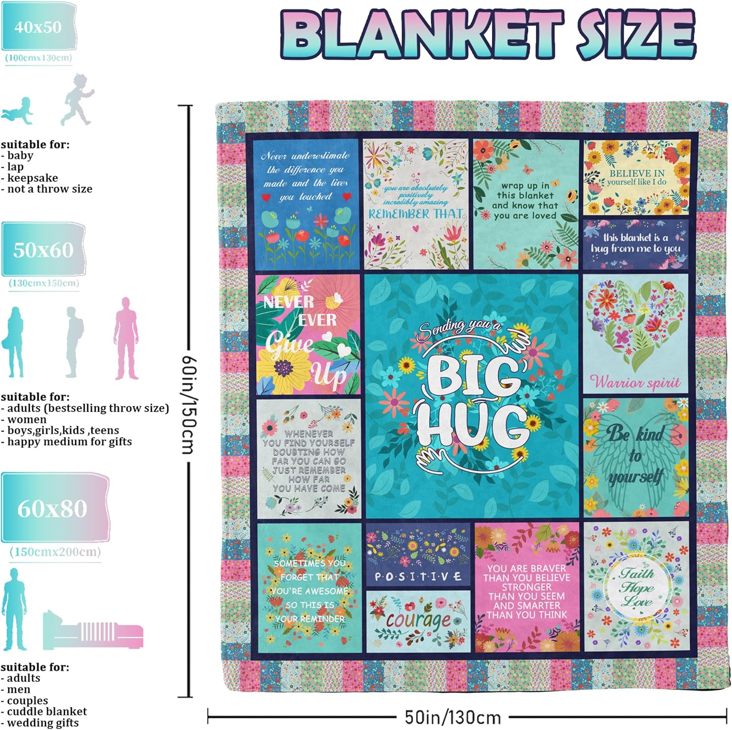 Get Well Gifts for Women, Inspirational Healing Blanket, Feel Better After Surgery Gifts, Soft Warm Hug Blanket Throw
