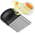 thumbnail image 2 of FNNMNNR Potato Carrot Vegetable Crinkle Wavy Chopper Cutter Blade French Fry Slicer Easy Quick Kitchen Tool Knife Stainless Steel Blade 1 Pack/Set, 2 of 8