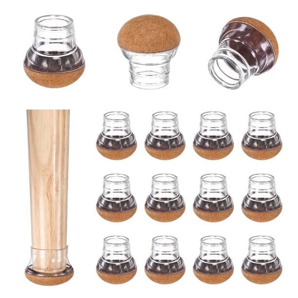 Uxcell 16-Pack Protectores de Piso para Patas de Silla, Copas de Silicona Redondas de 0.55"-0.75"