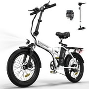 COLORWAY 20”X3.0 Fat Tire Electric bicycles, Foldable Mountain Snow Beach Electric bike ebike with 500W/36V/13Ah Battery, Shimano 7-Speed e bicycle
