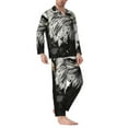 thumbnail image 2 of KLL Ink Style Bald Eagle Sleepwear Mens Flannel Pajamas,Long Cotton Pj Set, 2 of 7