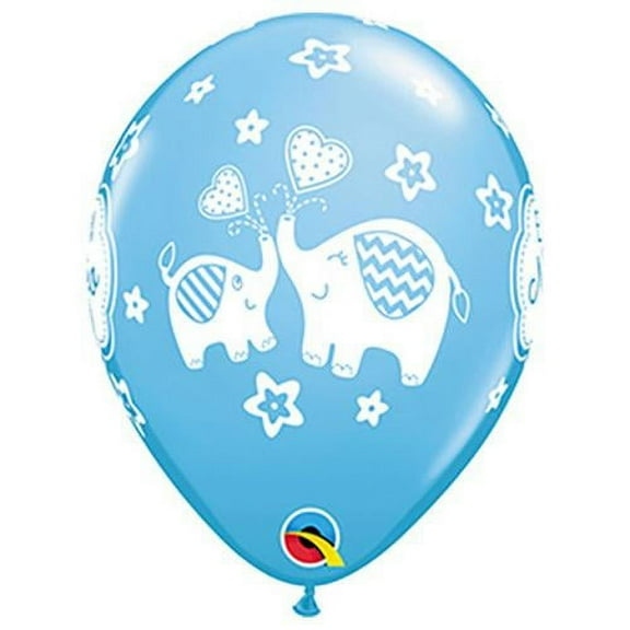 LOONBALLOON Baby-Shower Balloons, 11″ ES UN NINO ELEPHANTS - PALE BLUE