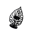 thumbnail image 3 of Candelabro con forma de hoja, candelero con soldadura de hierro, candelabro para decoración del hogar, negro, tipo A Inevent HA002256-02, 3 of 6
