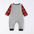 thumbnail image 6 of FAOWME Family Matching Christmas Pajamas Romper Long Sleeve Round Neck Reindeer Print Jumpsuits Comfortable Soft Sleepwear For Infant Baby-Grey 6M, 6 of 8